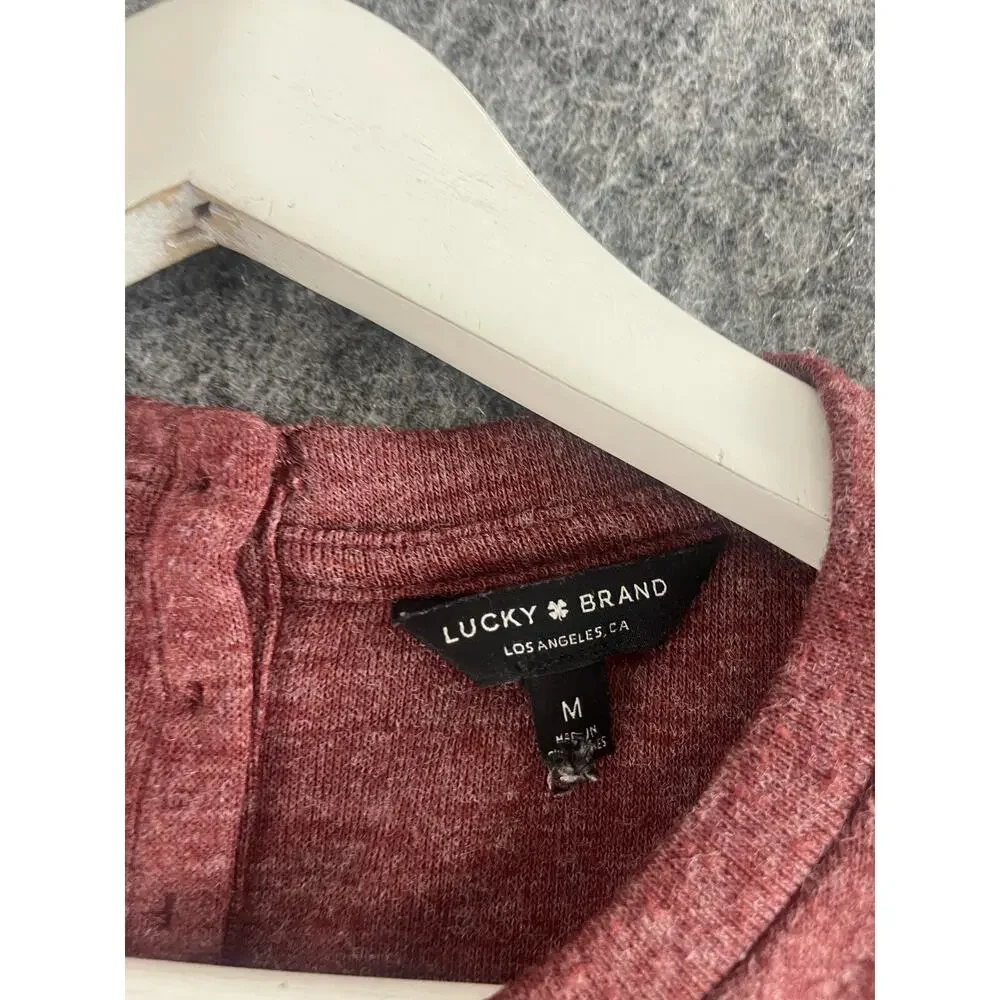 Lucky Brand Sweater Women Large Red Bell Sleeve Pullover Sweatshirt A9